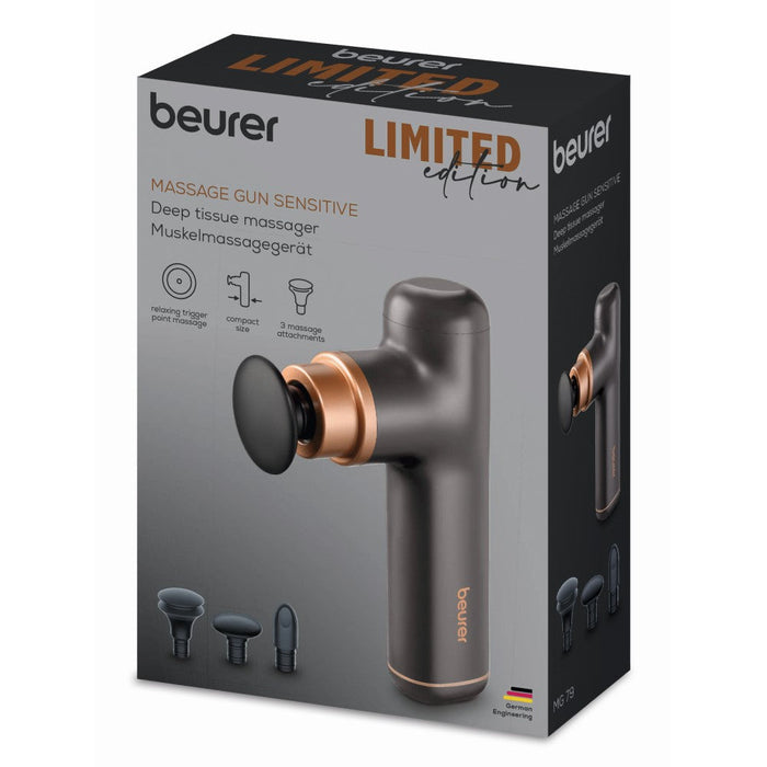 Beurer MG 79 Travel Massage Gun - Powerful Trigger-Point Massage - Limited Black & Bronze Edition