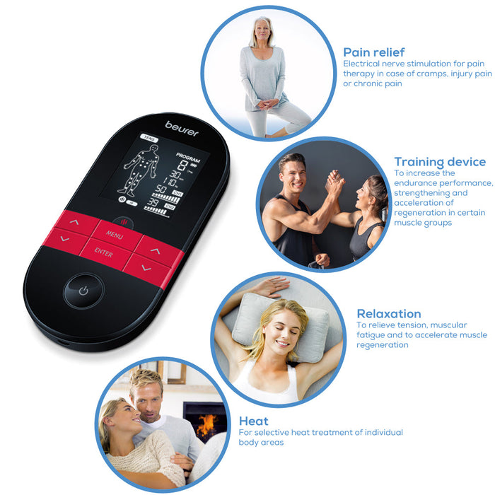 Beurer EM 59 Digital TENS/EMS Device With Heat Function - Pain Therapy & Muscle Stimulation