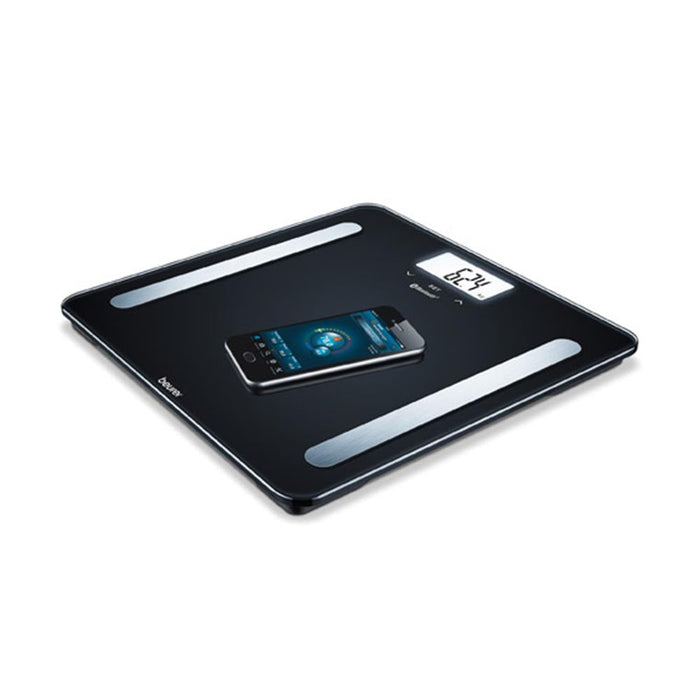 Beurer BMI Scale / Diagnostic Scale / Body Fat Scale with Linked Health App: BF 600 Black