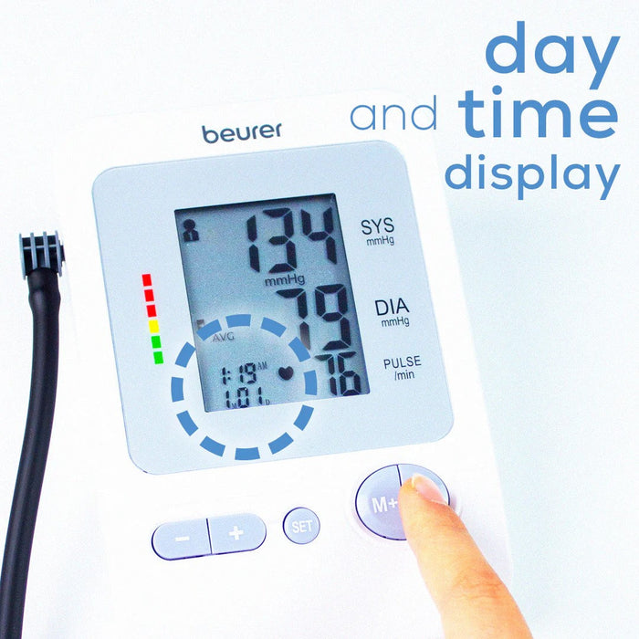 Beurer Germany BM 26 Upper Arm Blood Pressure Monitor: Arrhythmia & Risk Indicator. For up to 4 Users. 30 Memory Spaces