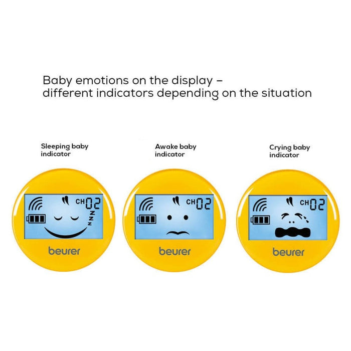 Beurer BY 84 Baby Monitor: Analogue, Up to 800m Range, Baby Emotions Display