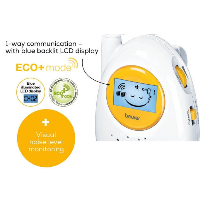 Beurer BY 84 Baby Monitor: Analogue, Up to 800m Range, Baby Emotions Display