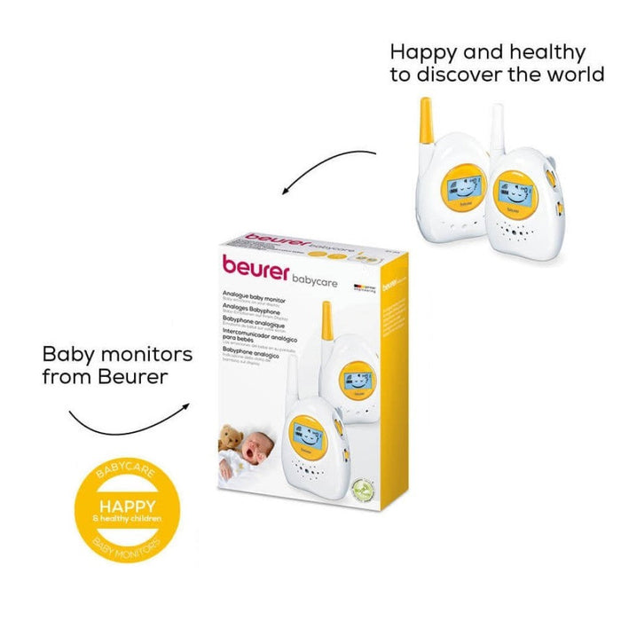 Beurer BY 84 Baby Monitor: Analogue, Up to 800m Range, Baby Emotions Display