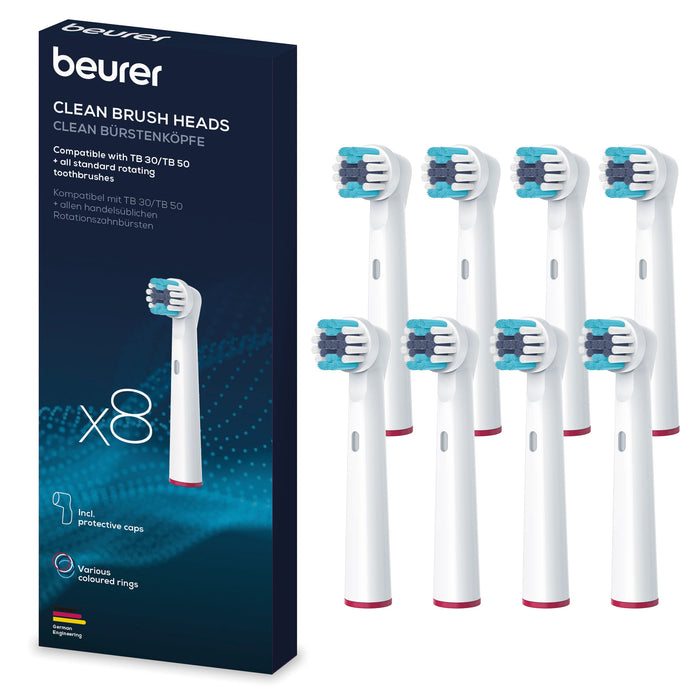 Beurer Toothbrush Heads for TB 30, TB 50, Oral-B & Rotating Brushes x8