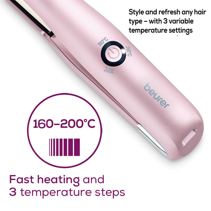 Beurer Hair Straightener: Cordless USB Rechargeable Compact Travel Straightener HS 20