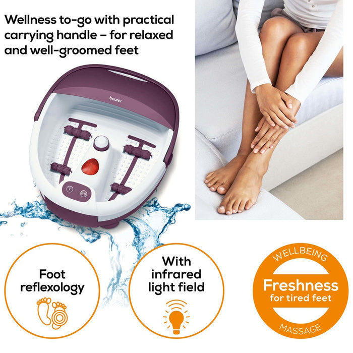 Beurer Portable Foot Spa / Foot Bath: Pedicure & Massage with Infrared Light FB 21