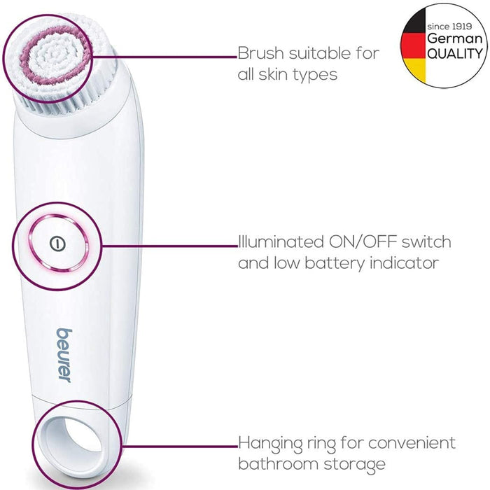 Beurer FC 45 Facial Cleansing Brush: Battery Powered. Portable. IPX7 Waterproof