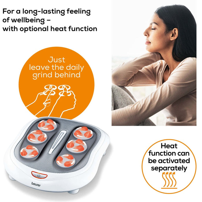 Beurer Shiatsu Foot Massager: Soothing & Circulation Boosting with Heat Option FM 60