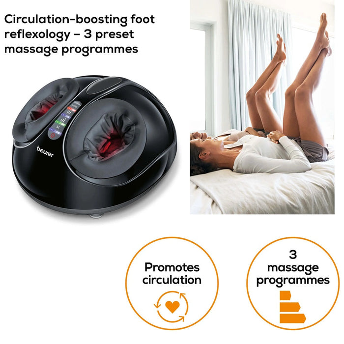 Beurer FM 90 Foot Massager: Shiatsu & Air Pressure Massage with Heat Option