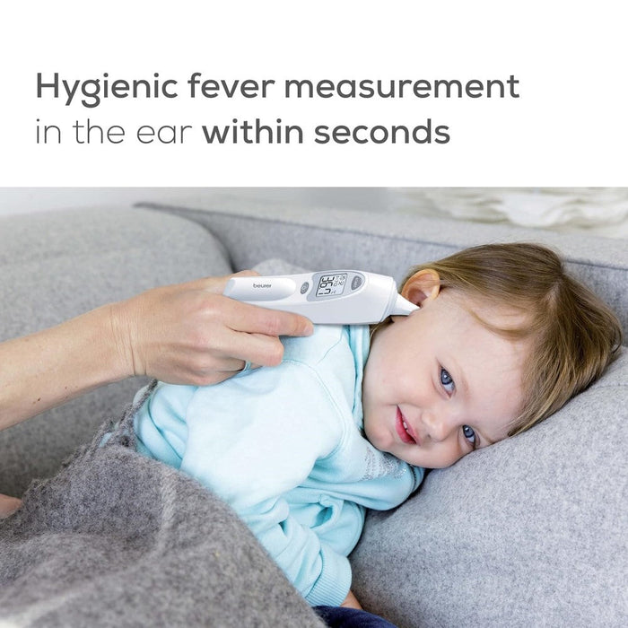 Beurer FT 58 In-Ear Thermometer: Hygienic Protective Caps, Infrared Technology, Rapid Results