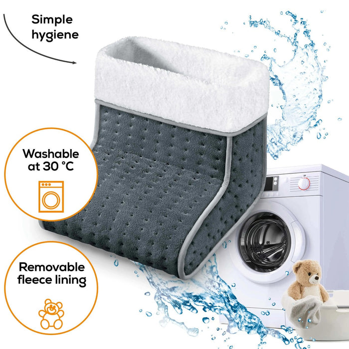 Beurer Germany FW 20 Electric Foot Warmer in Grey: Fast Heating Adjustable Temperature. Cosy Materials. Low Energy Heat.