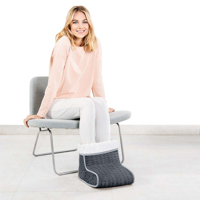 Beurer Germany FW 20 Electric Foot Warmer in Grey: Fast Heating Adjustable Temperature. Cosy Materials. Low Energy Heat.