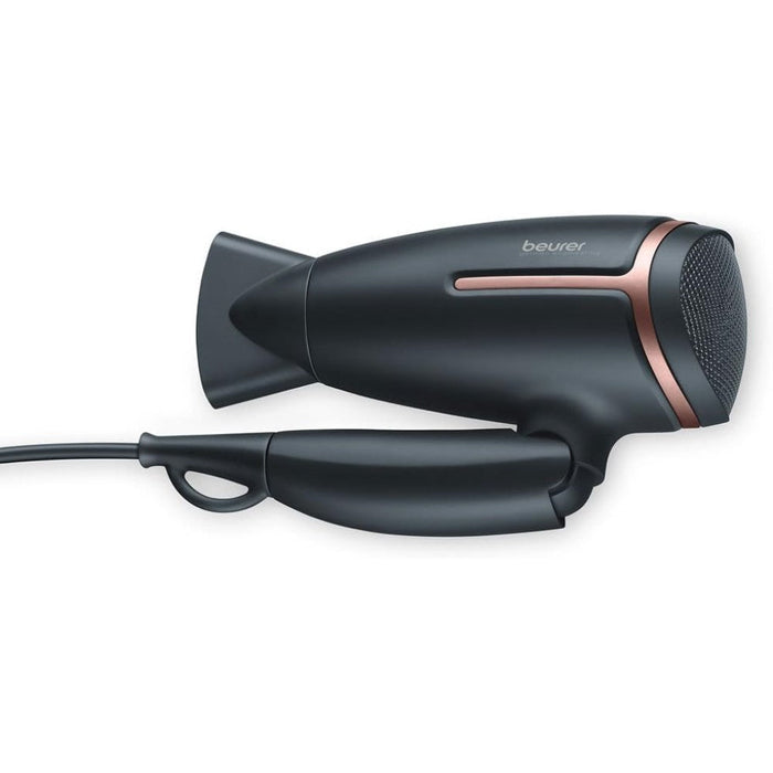 Beurer Travel Hair Dryer: Worldwide Use Voltage Switch, Folding Handle HC 25