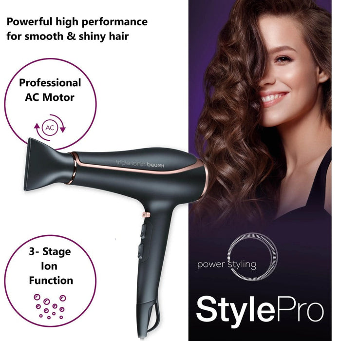 Beurer HC 80 Hair Dryer: Fast Drying, Triple Ionic Function, Variable Heat & Speed