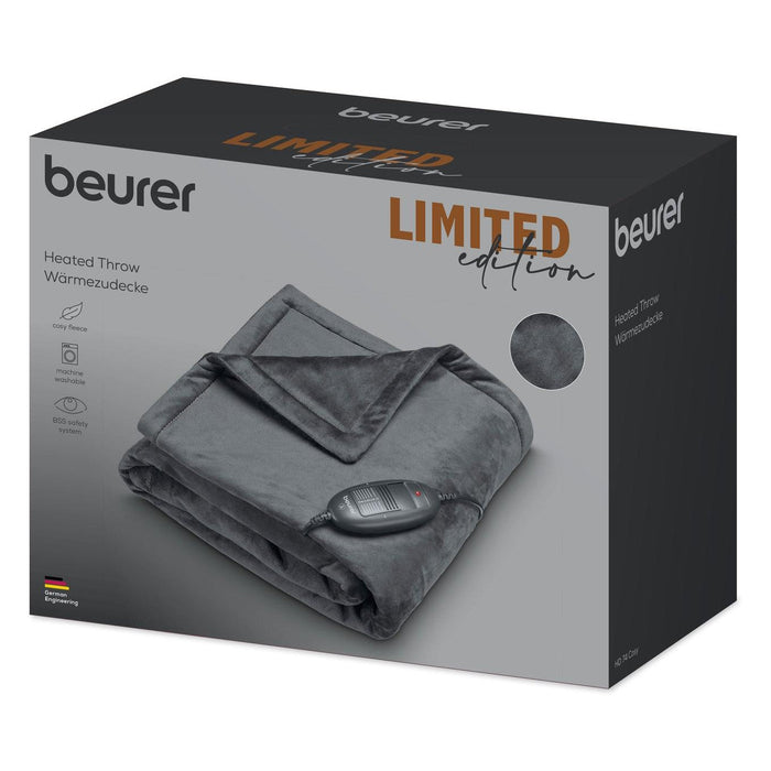 Beurer HD 74 LE24 Electric Blanket: Cosy Heated Over Blanket in Limited Edition Black 130x150cm