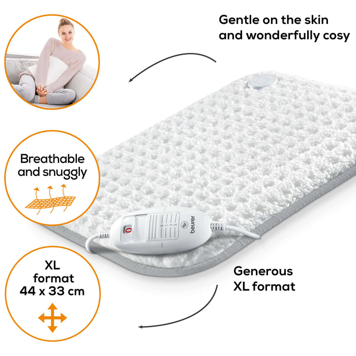 Beurer HK 42 COSY Heating Pad: XL 44x33cm. Low Energy Use & Super Fleecy