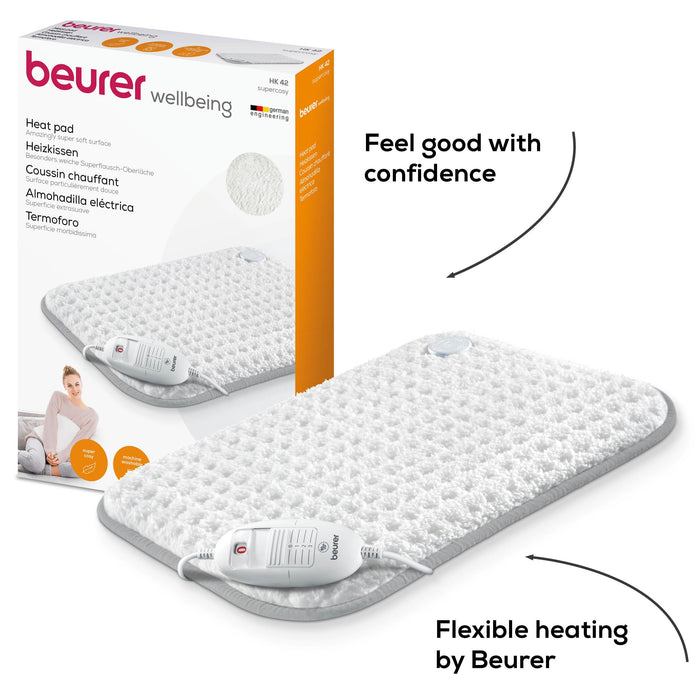 Beurer HK 42 COSY Heating Pad: XL 44x33cm. Low Energy Use & Super Fleecy