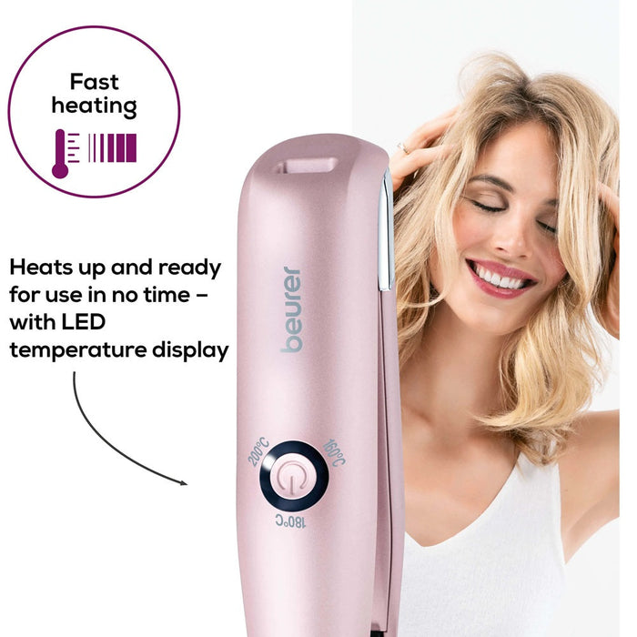 Beurer Hair Straightener: Cordless USB Rechargeable Compact Travel Straightener HS 20