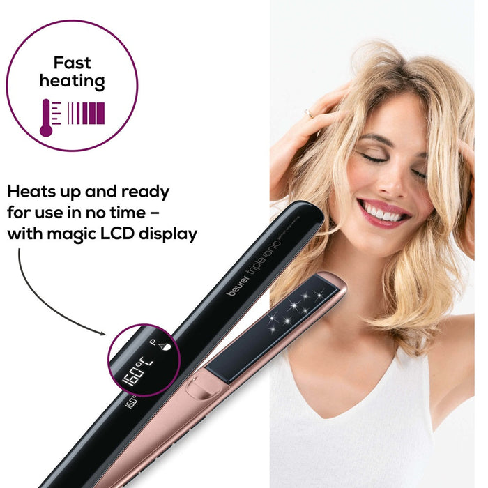 Beurer Hair Straightener HS 80 Titanium Coated & Triple Ionic