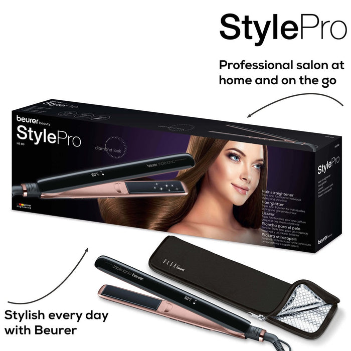 Beurer Hair Straightener HS 80 Titanium Coated & Triple Ionic