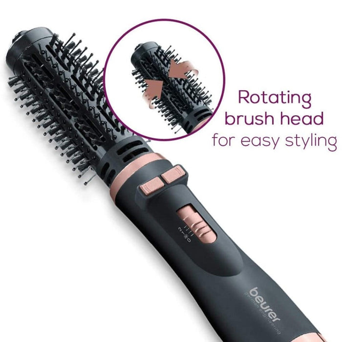 Beurer Germany HT 80 Rotating Hot Air Styling & Drying Brush. 2 Attachments for Straight Hair, Volume & Bounce or Curls & Waves