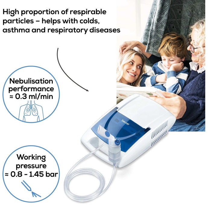 Beurer IH 21 Nebuliser: Compressed Air Technology Respiratory Treatment of Children & Adults IH 21 Nebulizer