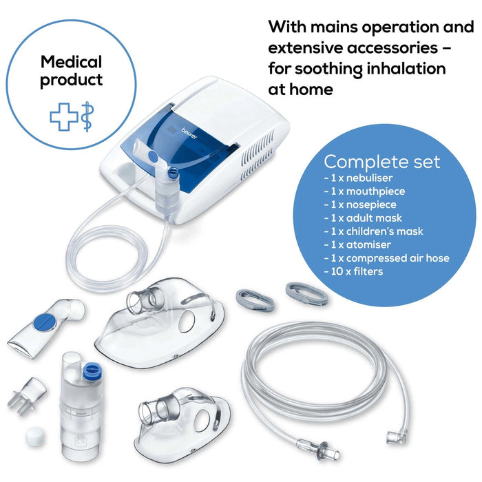 Beurer IH 21 Nebuliser: Compressed Air Technology Respiratory Treatment of Children & Adults IH 21 Nebulizer