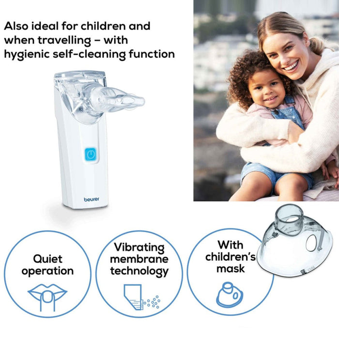 Beurer Germany IH 55 Portable Nebuliser: Ideal for Travel, Adults & Children. Battery or Mains Operation