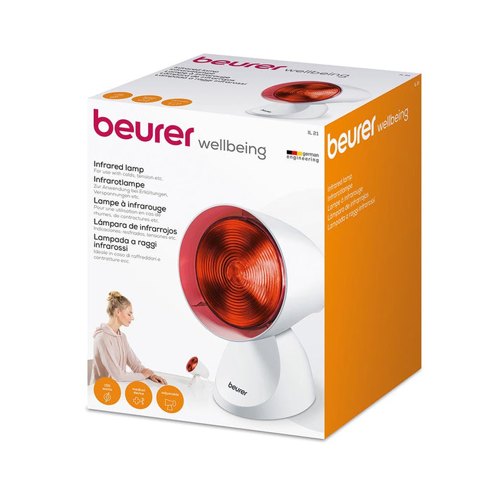 Beurer Germany IL 21 Infrared Heat Lamp 150W: Heal & Soothe Colds, Injury & Pain