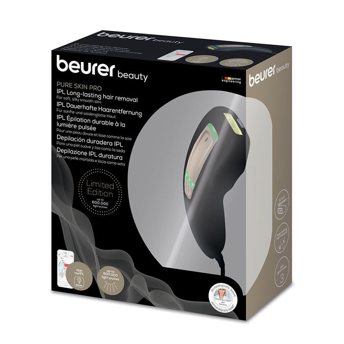 Beurer Germany IPL 5800 Pure Skin Pro in Black: Home-Use IPL Technology Long-Lasting Hair Removal Device for Face & Body with MyIPL App