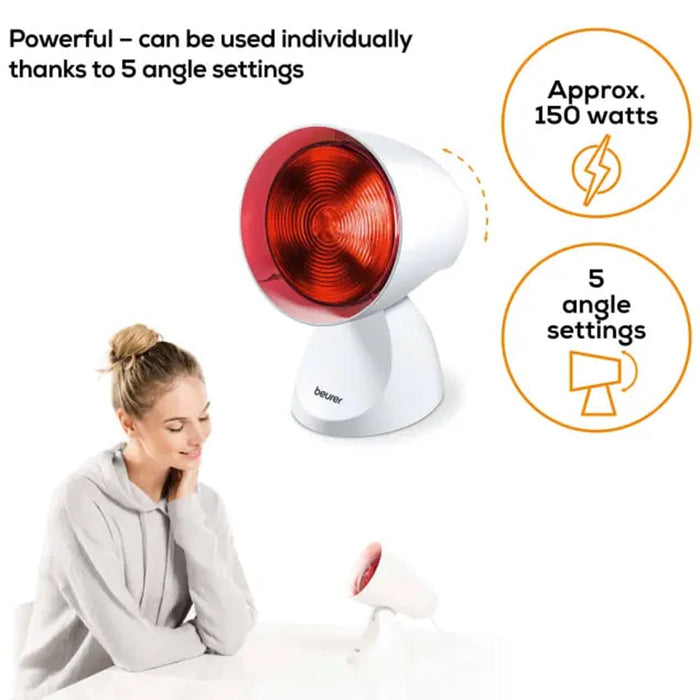 Beurer Germany IL 21 Infrared Heat Lamp 150W: Heal & Soothe Colds, Injury & Pain