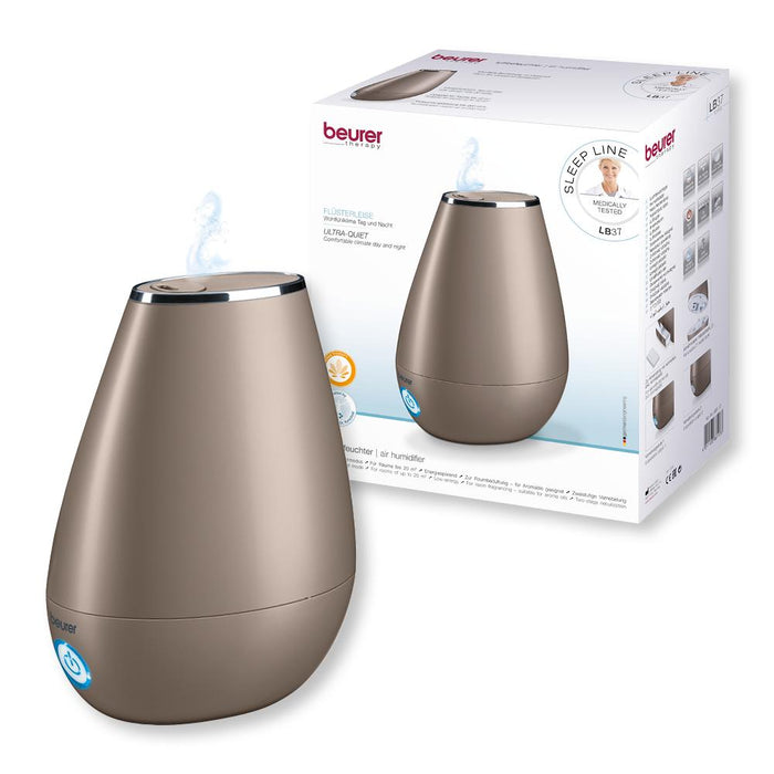 Beurer Germany LB 37: 2-in-1 Air Humidifier & Optional Aroma Diffuser for All Rooms Up To 20m2 - Toffee Colour