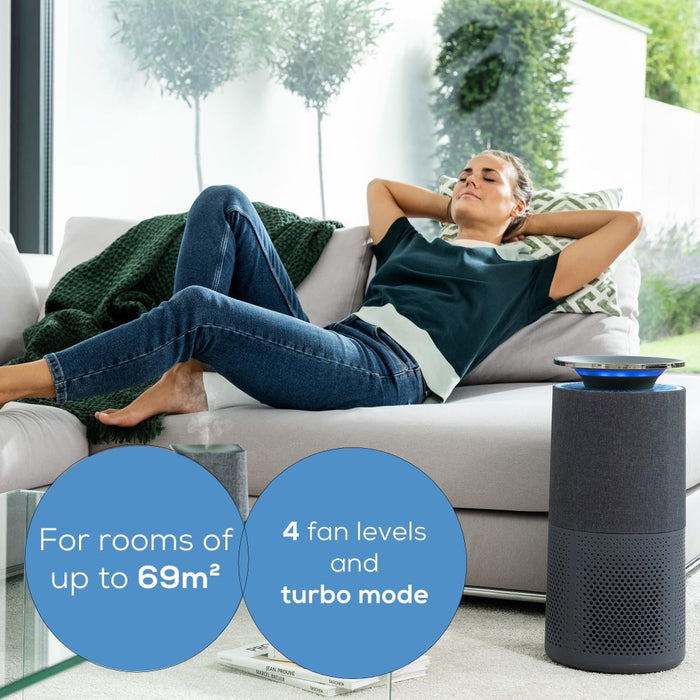 Beurer Germany LR 401 App Controlled Air Purifier with Smart Sensor: 99% Cleaner Air for Allergy Sufferers