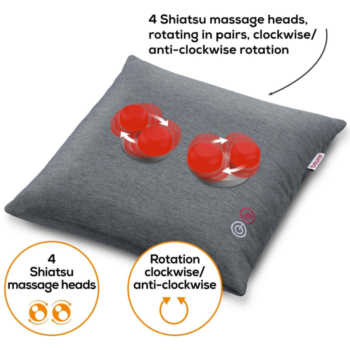 Beurer Germany MG 135 Shiatsu Massage Cushion with Optional Heat Function: Relax & Regenerate