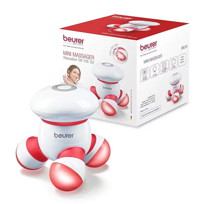 Beurer Germany MG 16 Mini Portable Relaxation Spa Body Massager: Red