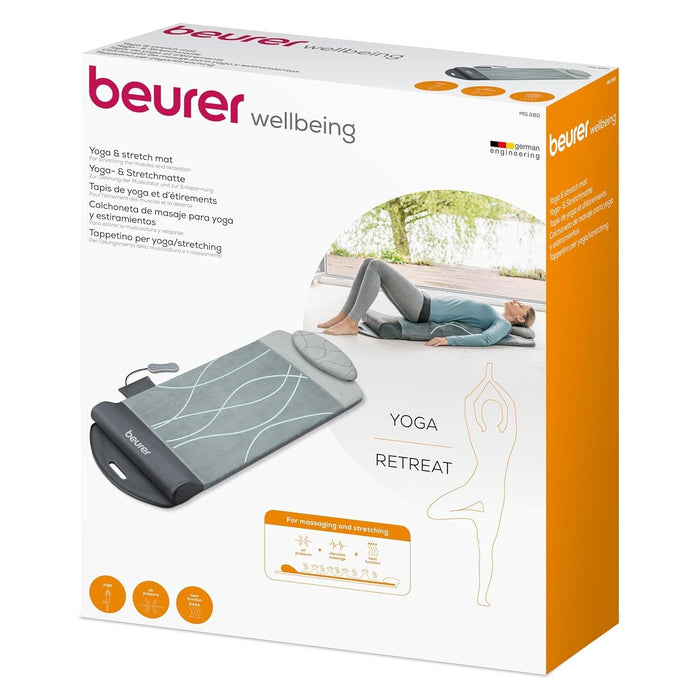 Beurer Germany MG 280 Air Chamber Massage Yoga & Stretch Mat: Relieve Muscle Tension, Relax, Recharge, Stretch & Improve Flexibility