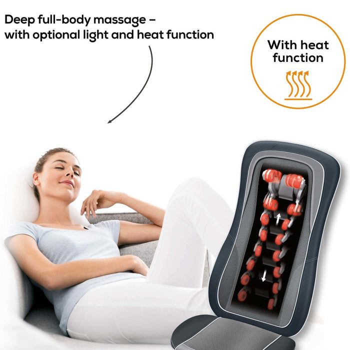 Beurer Massage Seat for Back & Neck: Shiatsu, Rolling & Swing Massage MG 315