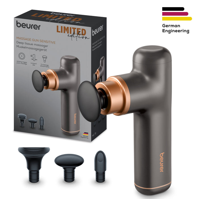 Beurer MG 79 Travel Massage Gun - Powerful Trigger-Point Massage - Limited Black & Bronze Edition