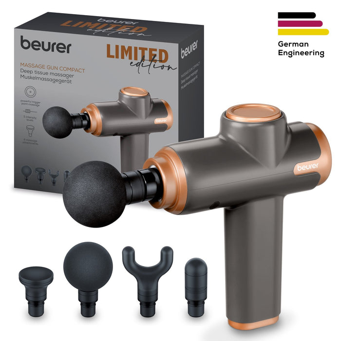 Beurer Germany MG 99 Compact Deep Tissue Massage Gun - Limited Black & Bronze Edition