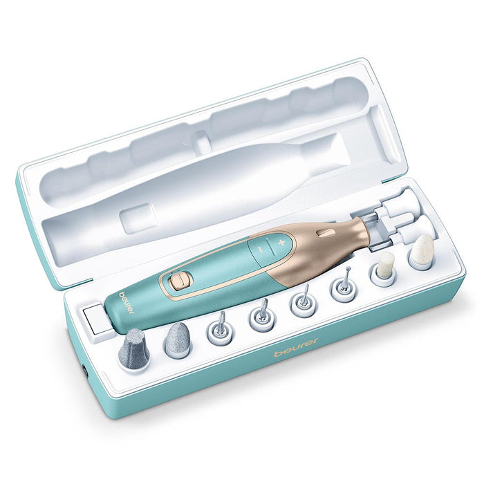 Beurer MP 84 Rechargeable Manicure & Pedicure Set - Turquoise & Gold