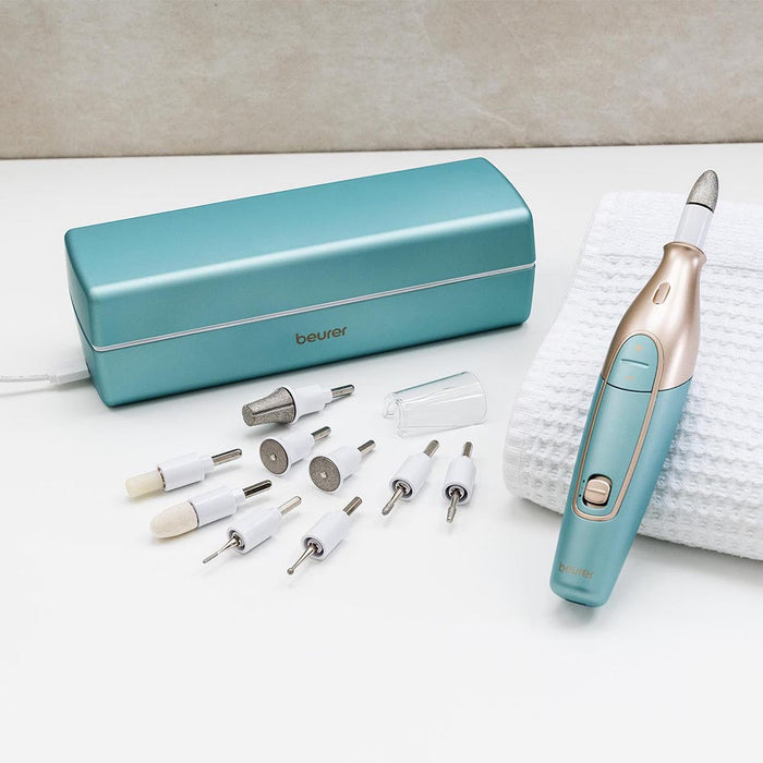 Beurer MP 84 Rechargeable Manicure & Pedicure Set - Turquoise & Gold