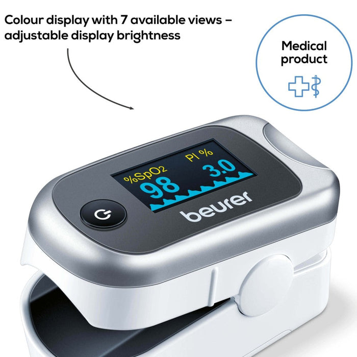 Beurer Pulse Oximeter: Oxygen Saturation, Pulse Rate, Perfusion Index PO 40